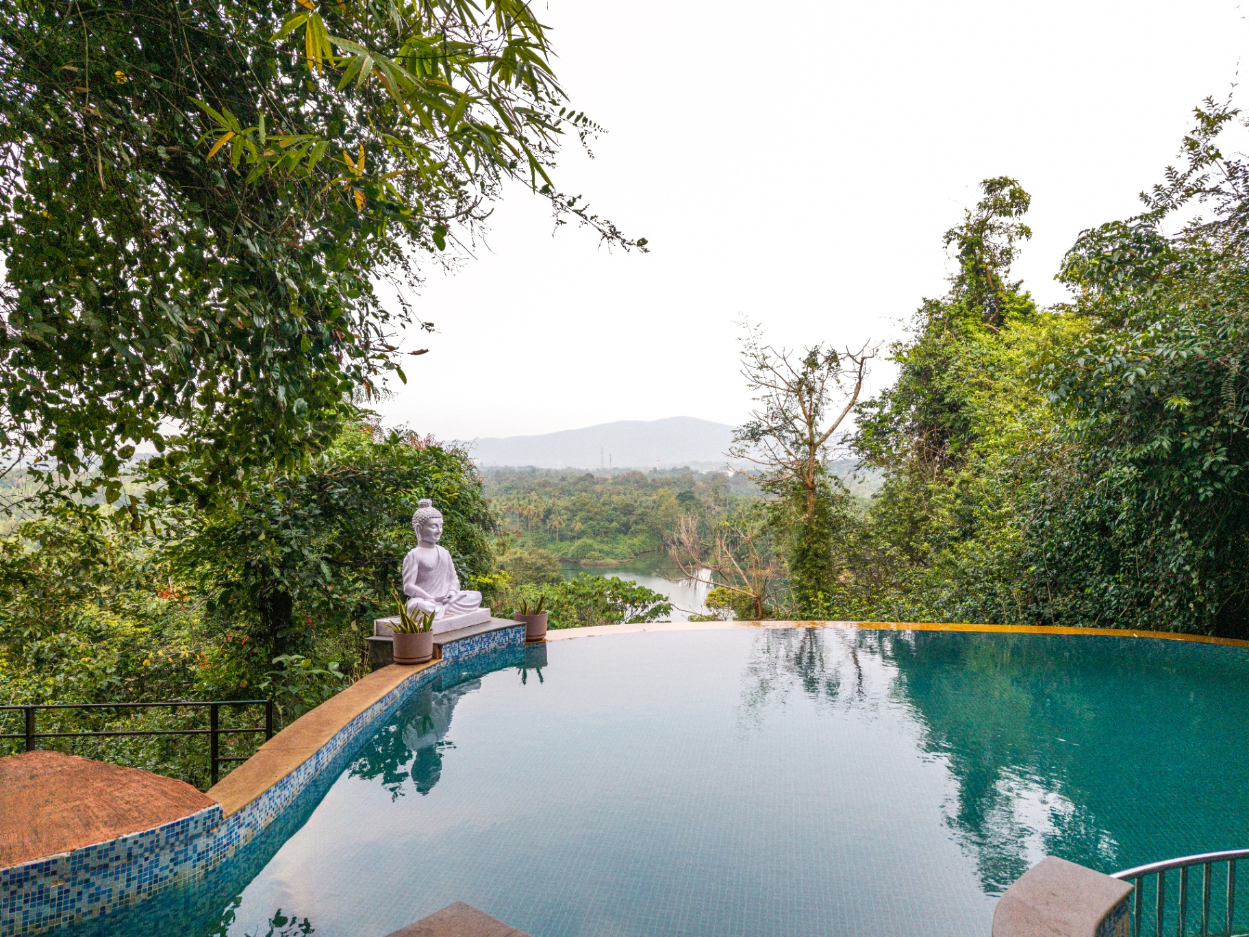 Riverside resort pool in Goa